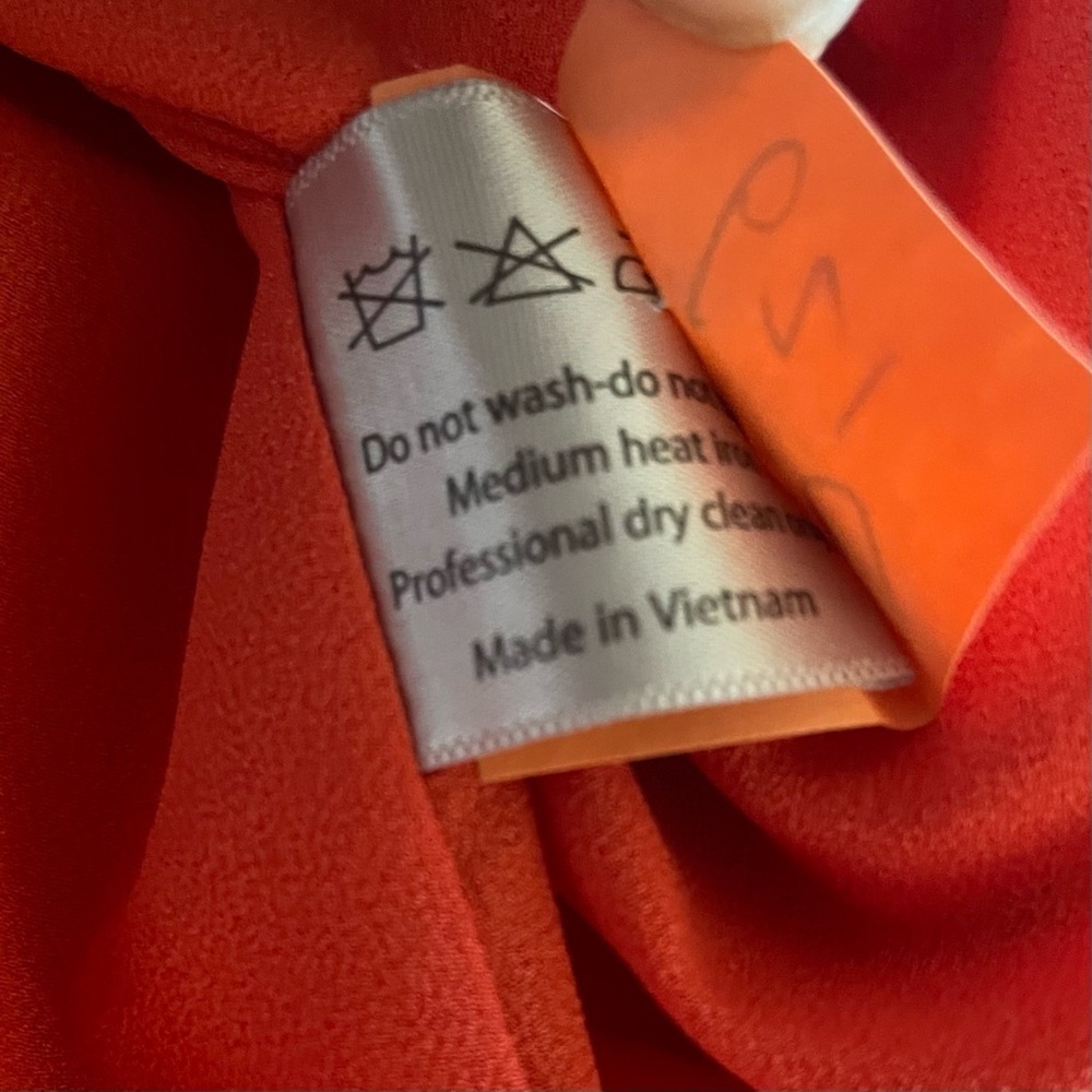 Yaly Couture Sheath Dress Women’s M Orange Cashmere Wool Blend Sleeveless Career - Picture 13 of 13